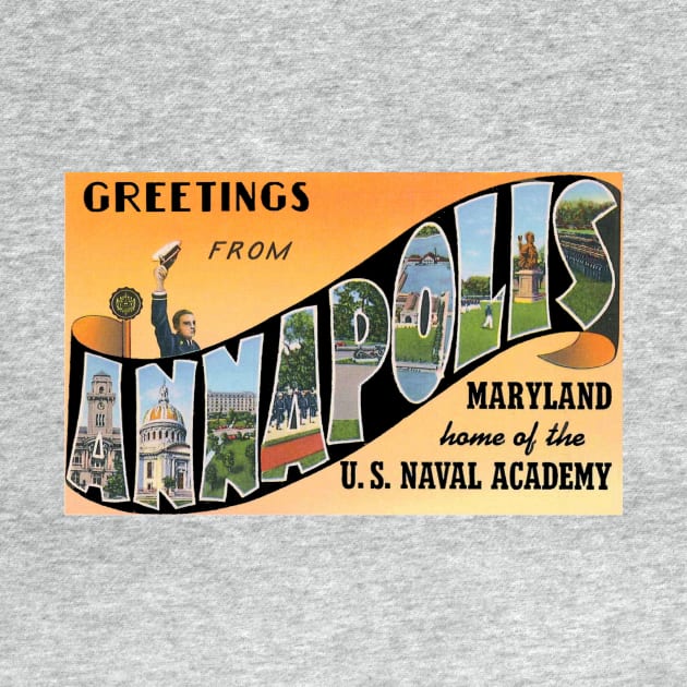 Greetings from Annapolis, Maryland - Vintage Large Letter Postcard by Naves